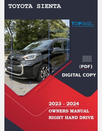 toyota sienta 2023-2024 owners manual in english